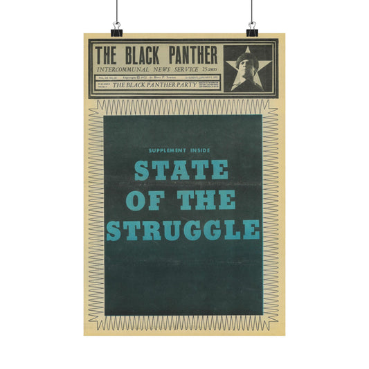 1970s State of The Struggle Black Political Party Propaganda Poster,