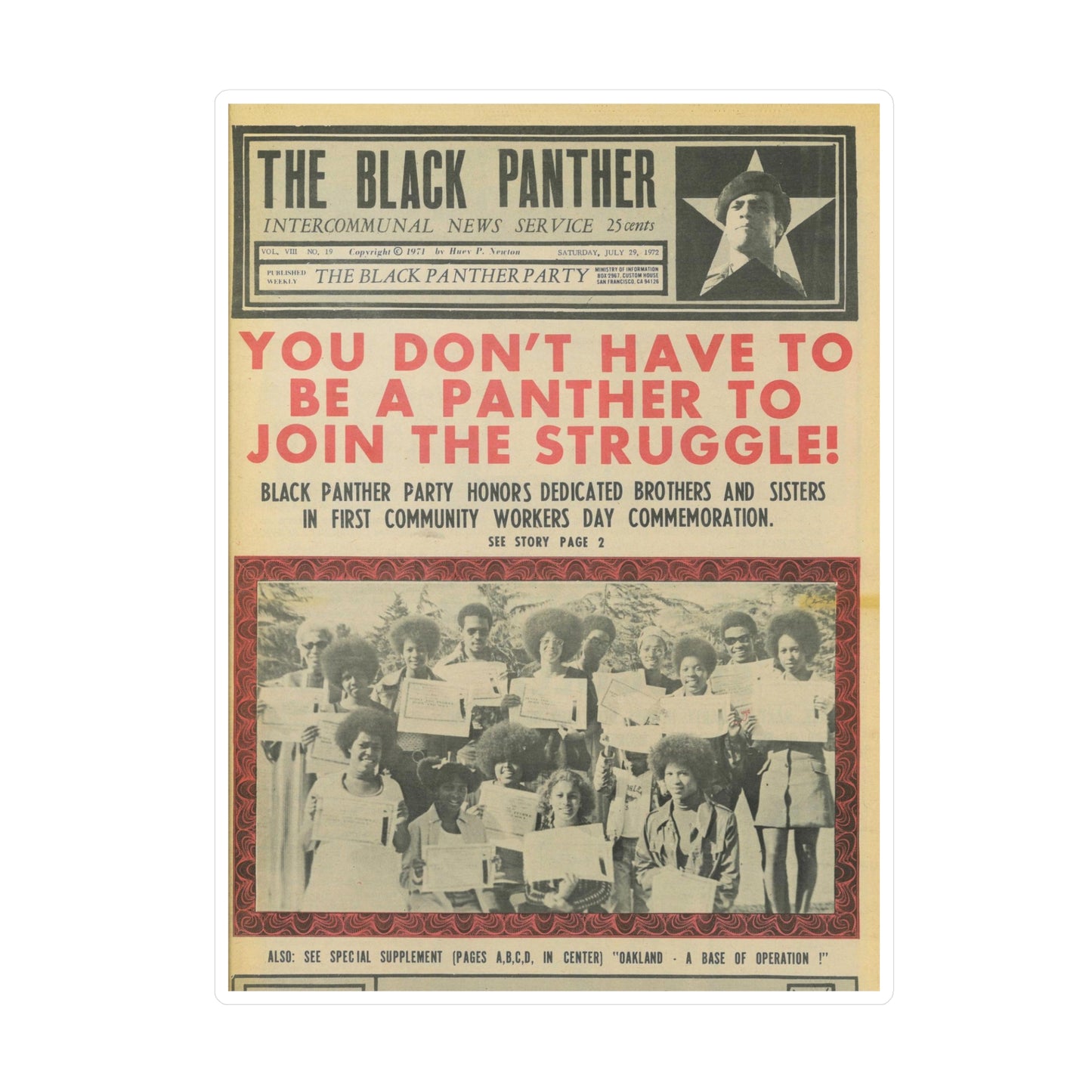 Black Panther Recruitment Sticker Political Party Propaganda, Education Art Civil Rights Memorabilia, Government Conspiracies, History Gift, Black Artists