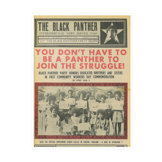 Black Panther Recruitment Sticker Political Party Propaganda, Education Art Civil Rights Memorabilia, Government Conspiracies, History Gift, Black Artists