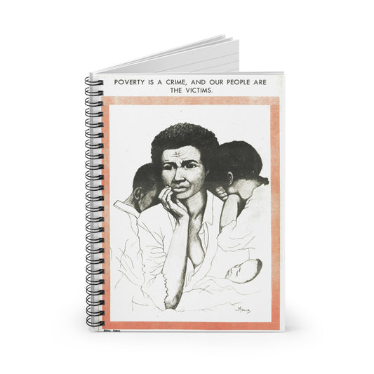 Black Panther Poverty Spiral Notebook, Education Art Civil Rights Memorabilia, Teaching Student Gifts