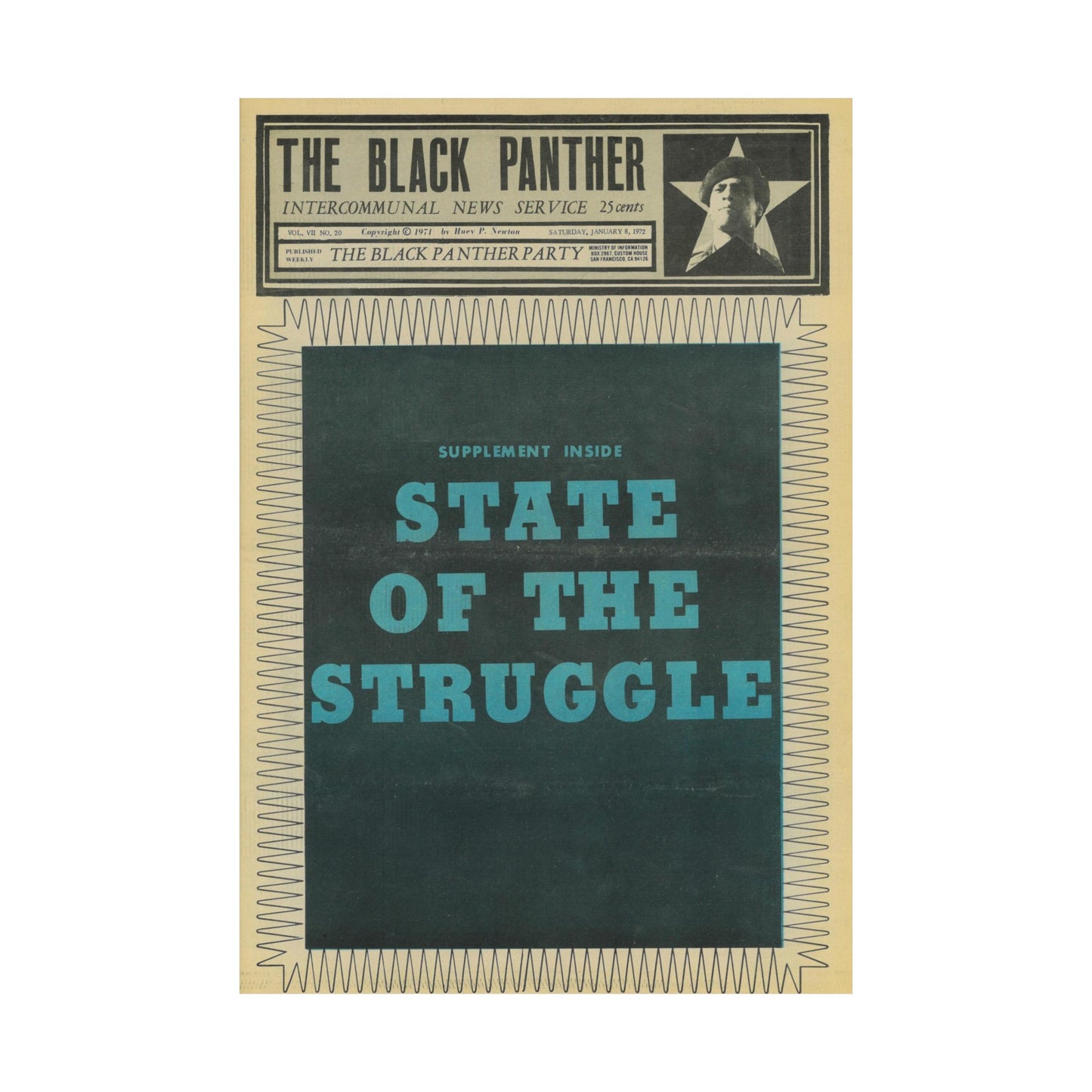 1970s State of The Struggle Black Political Party Propaganda Poster,