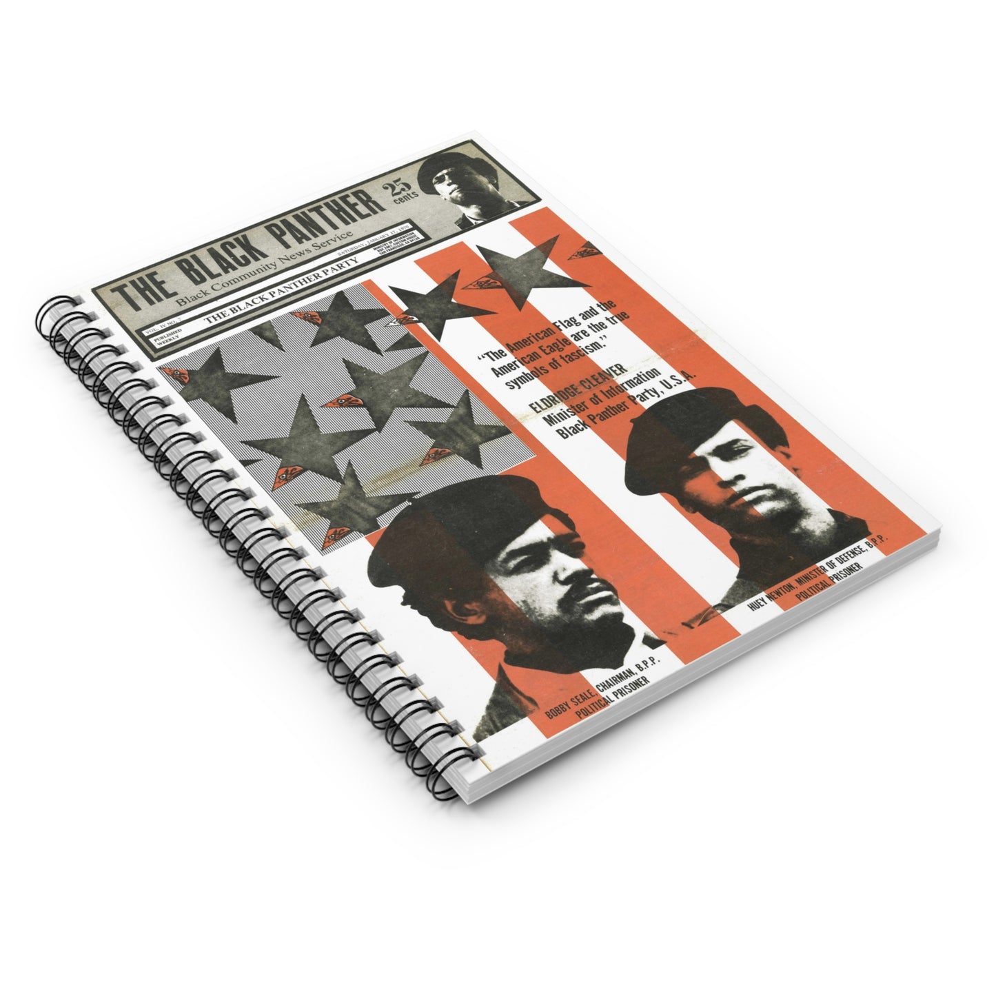 Black Panther Spiral Notebook, Education Art Civil Rights Memorabilia, Teaching Student Gifts