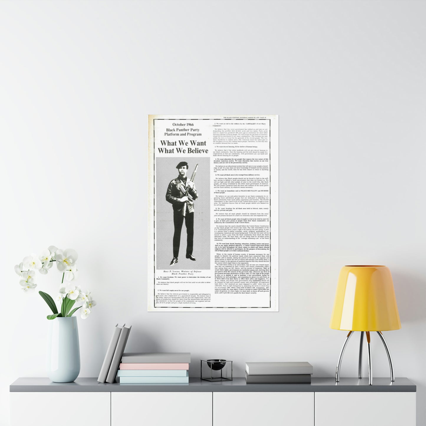 1971 Black Panther Political Party Demands, Propaganda Poster, Black Art Gifts Wall Decor, Civil Rights Liberal Political Memorabilia, Vintage History, African American Styles
