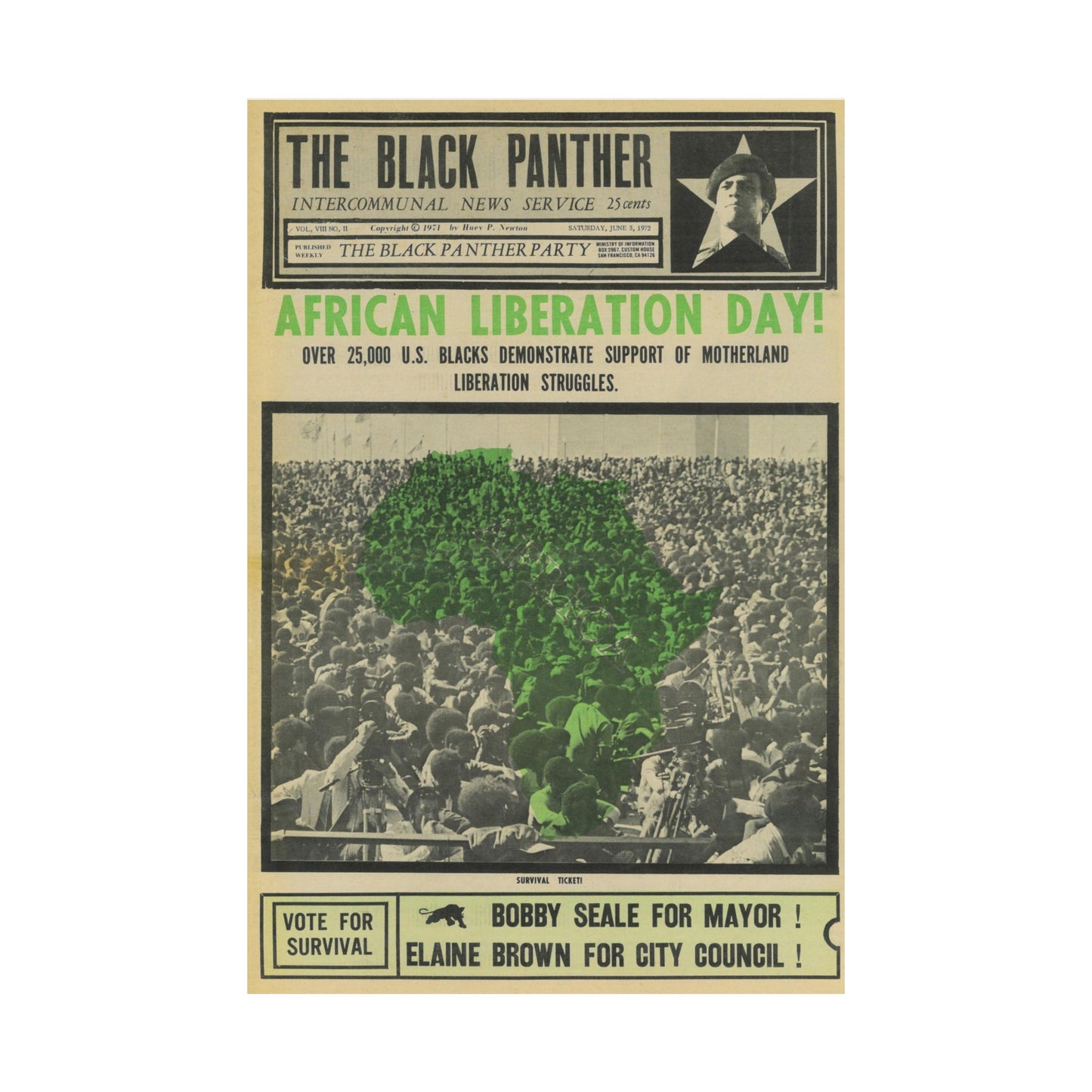 1970s African Liberation Day Black Political Party Propaganda Poster,