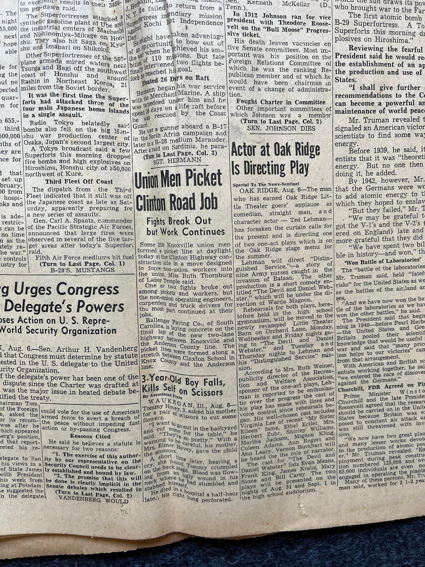 WW2 1945 Atomic Bombing of Hiroshima - World War 2 Memorabilia, WW2 Propaganda, Vintage Newspaper Collectible, Military Gifts, Buck Rogers,