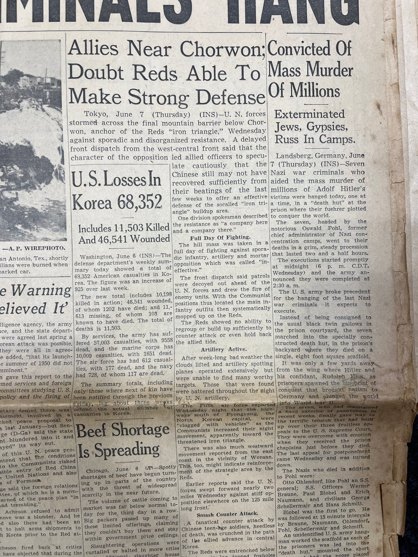 1945 Hirohito Tojo Japanese German War Crimes Prosecution WW2 Memorabilia Gifts, Military Souvenirs, Vintage Newspaper, Original Newspaper