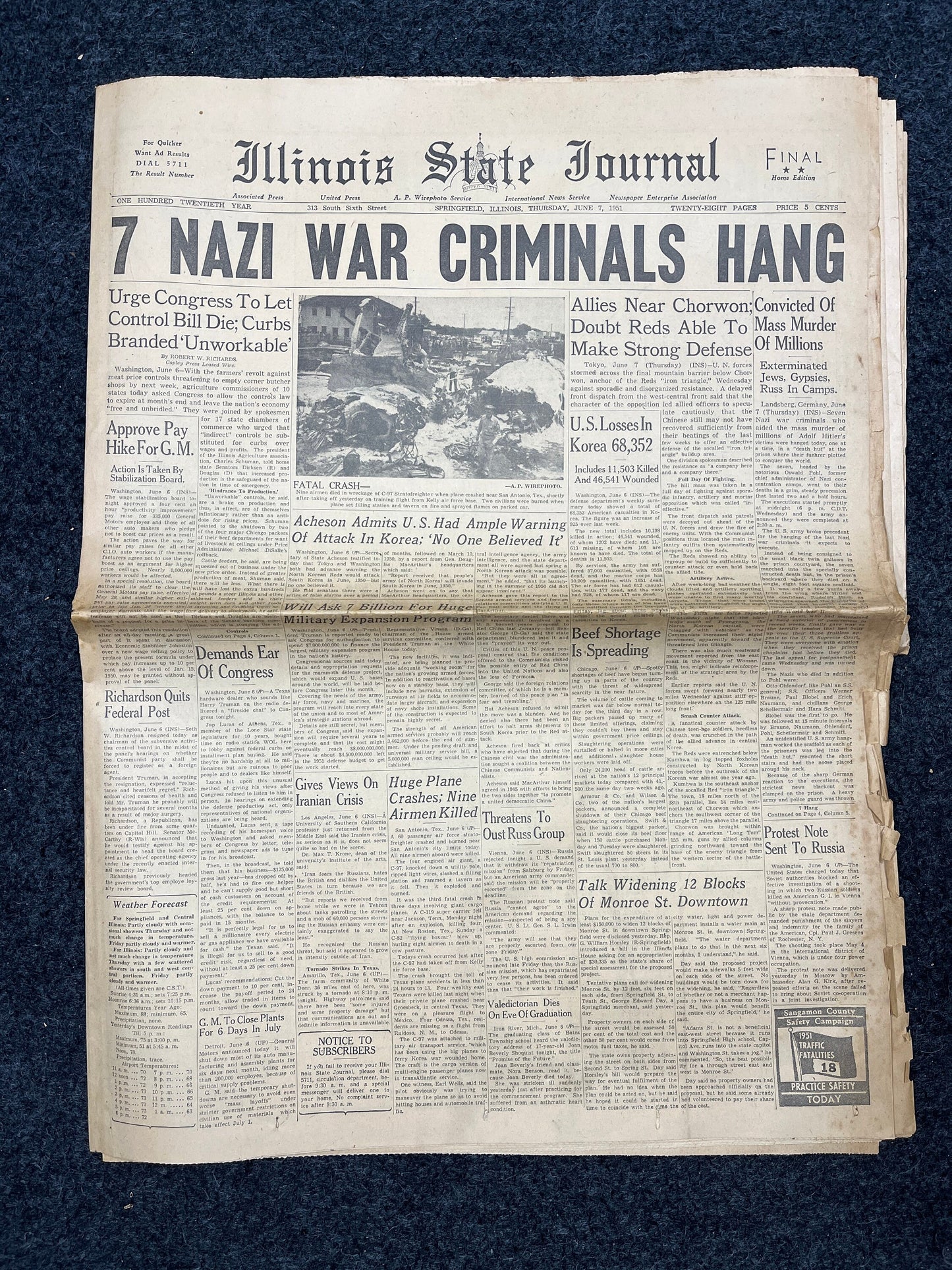 1945 Hirohito Tojo Japanese German War Crimes Prosecution WW2 Memorabilia Gifts, Military Souvenirs, Vintage Newspaper, Original Newspaper