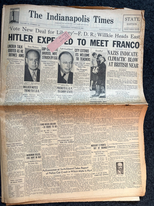 1939 Spanish Civil War Ends, Spain Gifts History, Vintage Newspaper, Republican and Nationalists Spanish History, Francisco De Franco