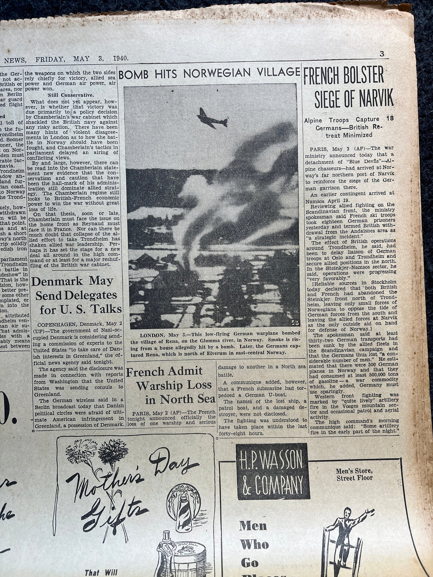1940 Italy Enters War, Norway Crumbles to German Onslaught, World War 2 Memorabilia Gifts, History Gifts, Dad Gifts, Military Memorabilia