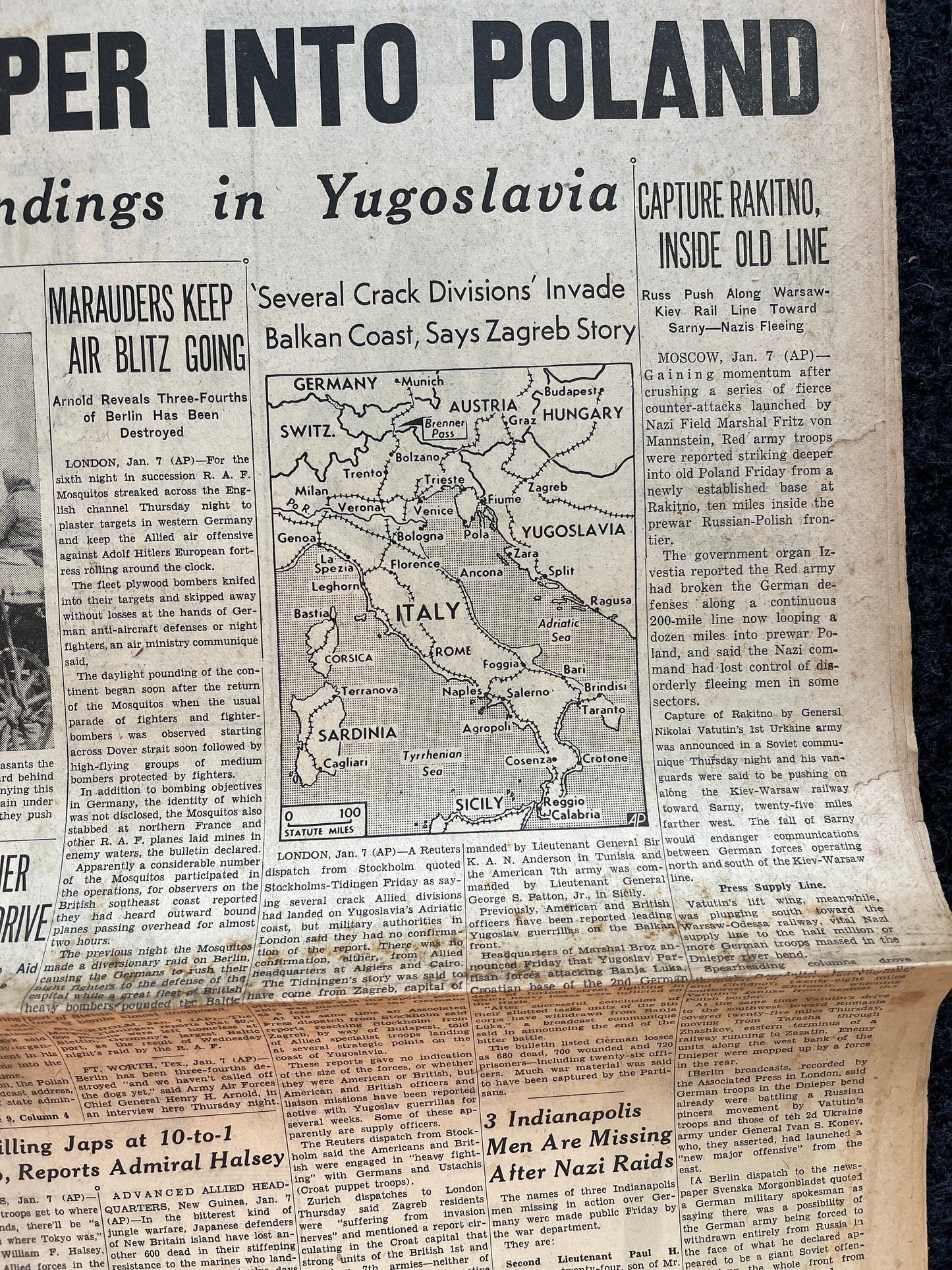 1944 USSR Conquest of Poland, Military WW2 Newspaper, Army Gifts for Dads, History Gifts, Antique Collectibles, Memorabilia Decor