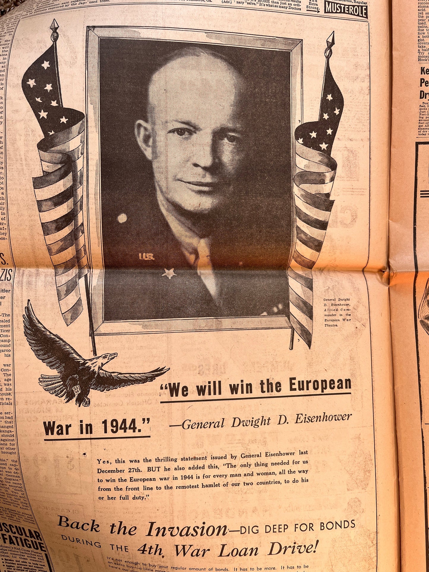 1944 USSR Conquest of Poland, Military WW2 Newspaper, Army Gifts for Dads, History Gifts, Antique Collectibles, Memorabilia Decor