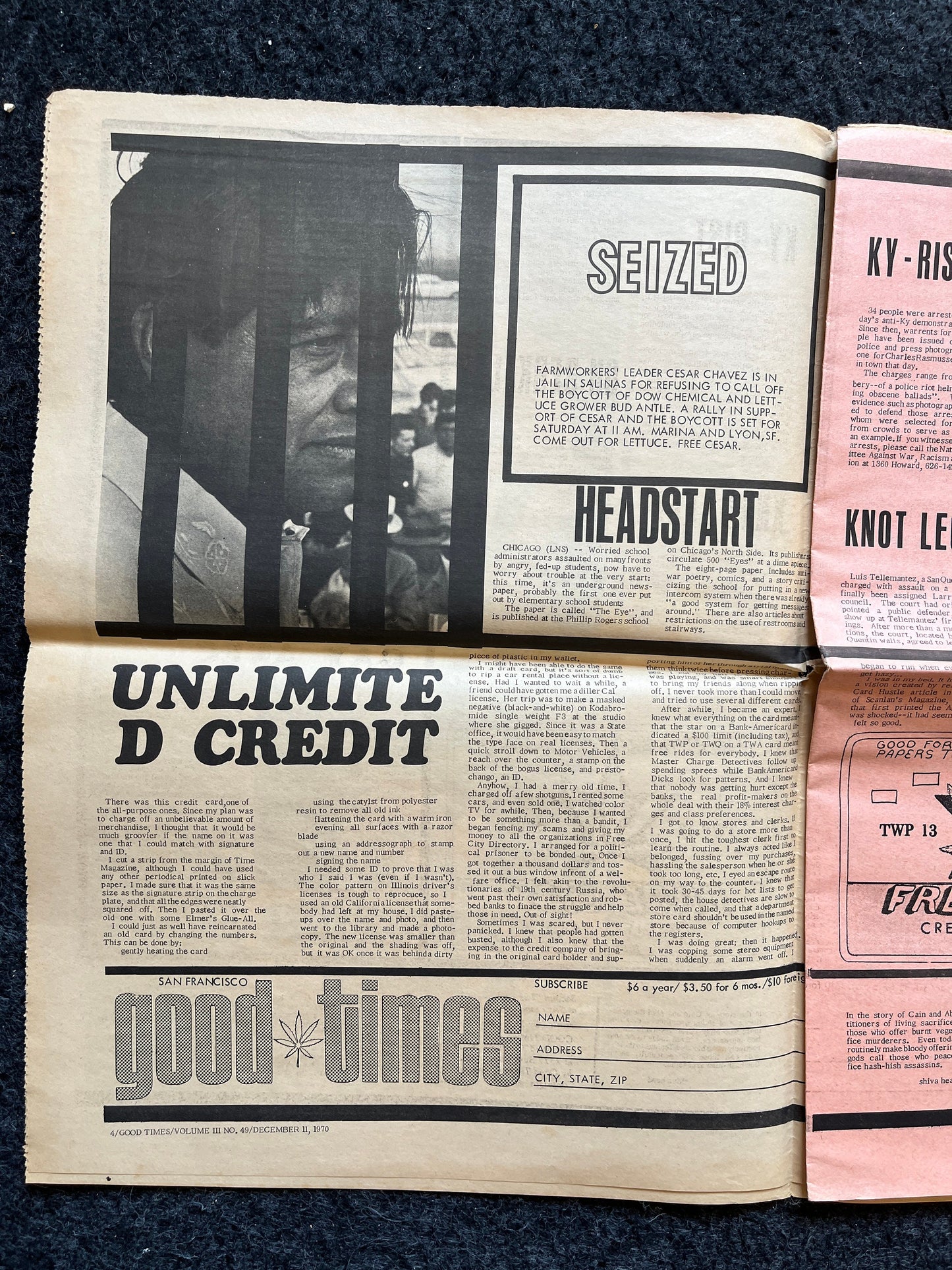 1970s High Times Underground Newspaper, Black Panther Party, Vintage Antique Collectibles, Hippie Grunge Art Gifts, San Francisco Gifts