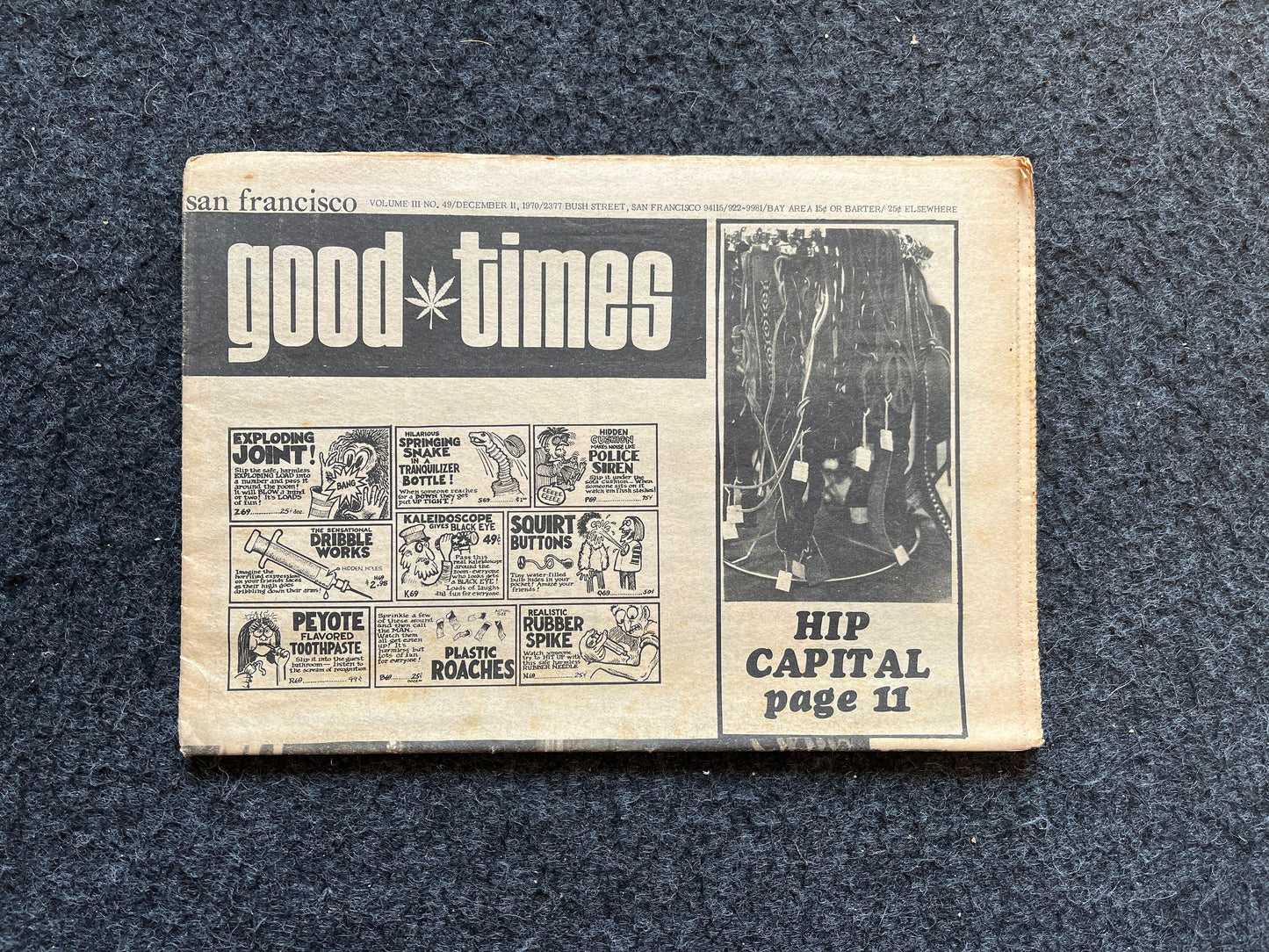 1970s High Times Underground Newspaper, Black Panther Party, Vintage Antique Collectibles, Hippie Grunge Art Gifts, San Francisco Gifts