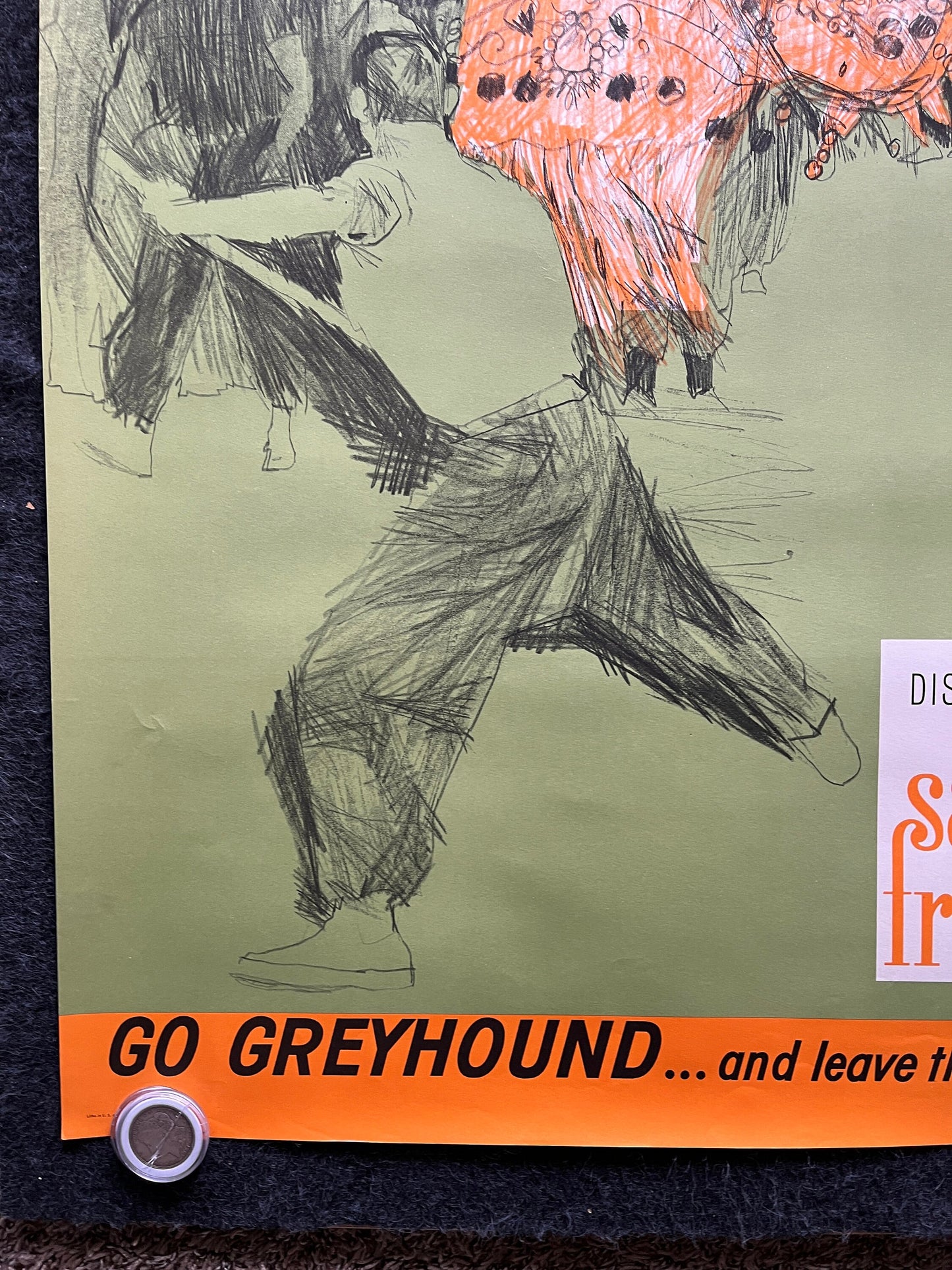 1960s San Francisco Greyhound Travel Poster, SF San Francisco Souvenirs Memorabilia, California Gifts Wall Decor, Chinatown Travel Art