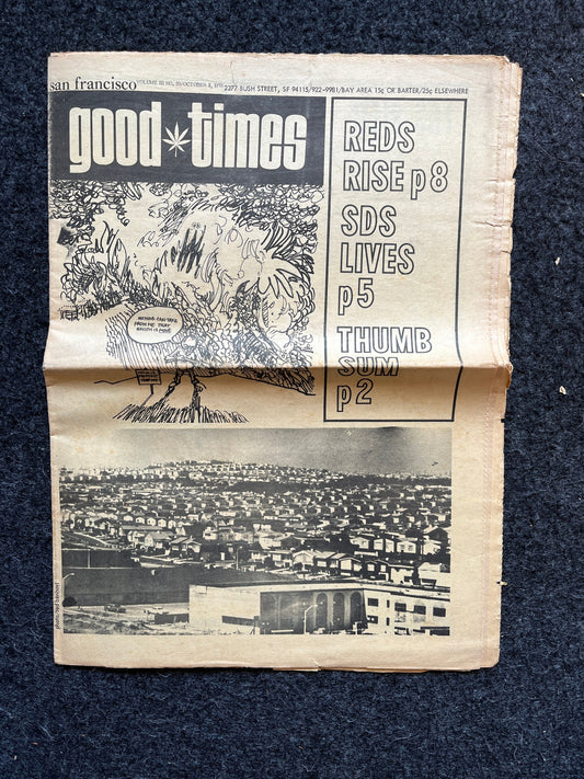 1970s High Times Underground Newspaper, Black Panther Party, Vintage Antique Collectibles, Hippie Grunge Art Gifts, San Francisco Gifts