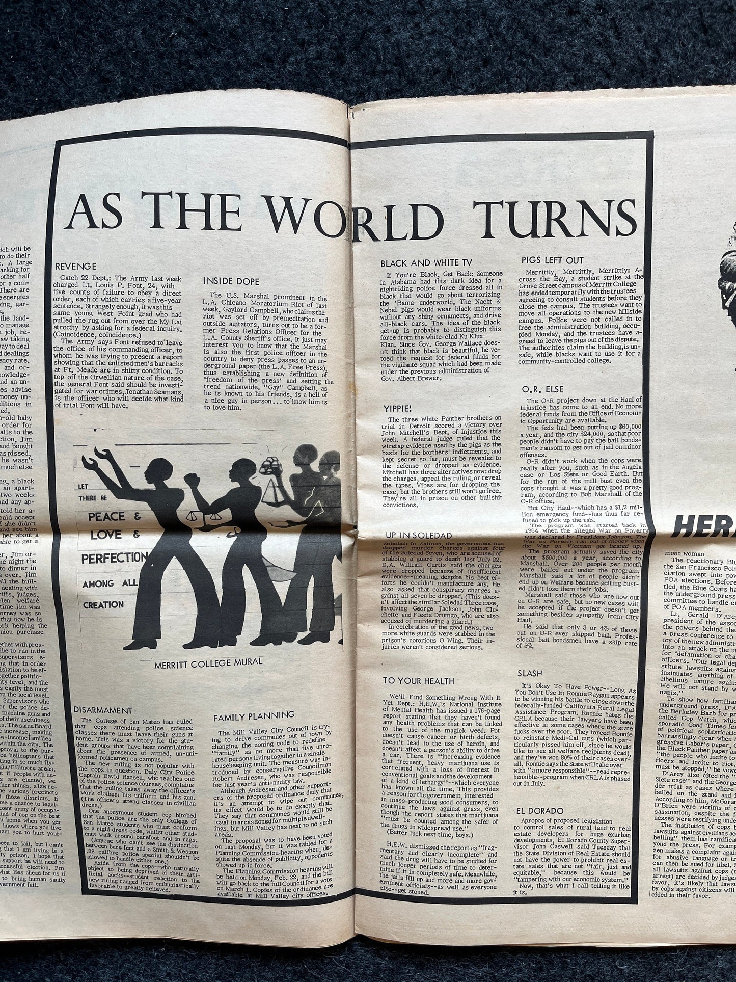 1970s Tim Leary Psychedelic High Times Underground Newspaper, Black Panther Party, Vintage Antique Collectibles, Hippie Grunge Art Gifts