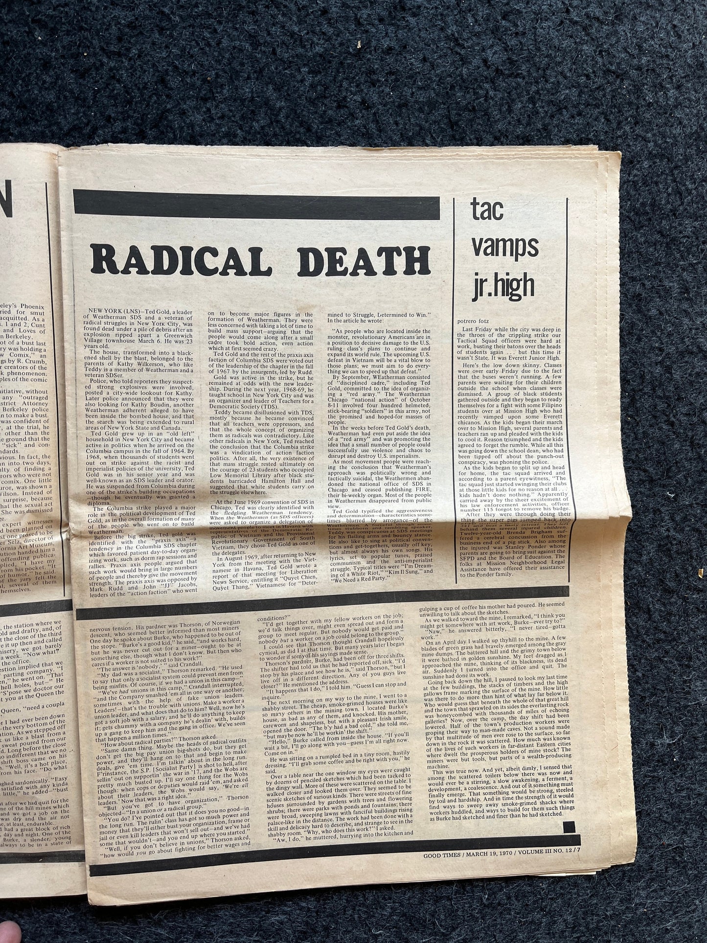 1970s High Times Underground Newspaper, Black Panther Party, Vintage Antique Collectibles, Hippie Grunge Art Gifts, San Francisco Gifts