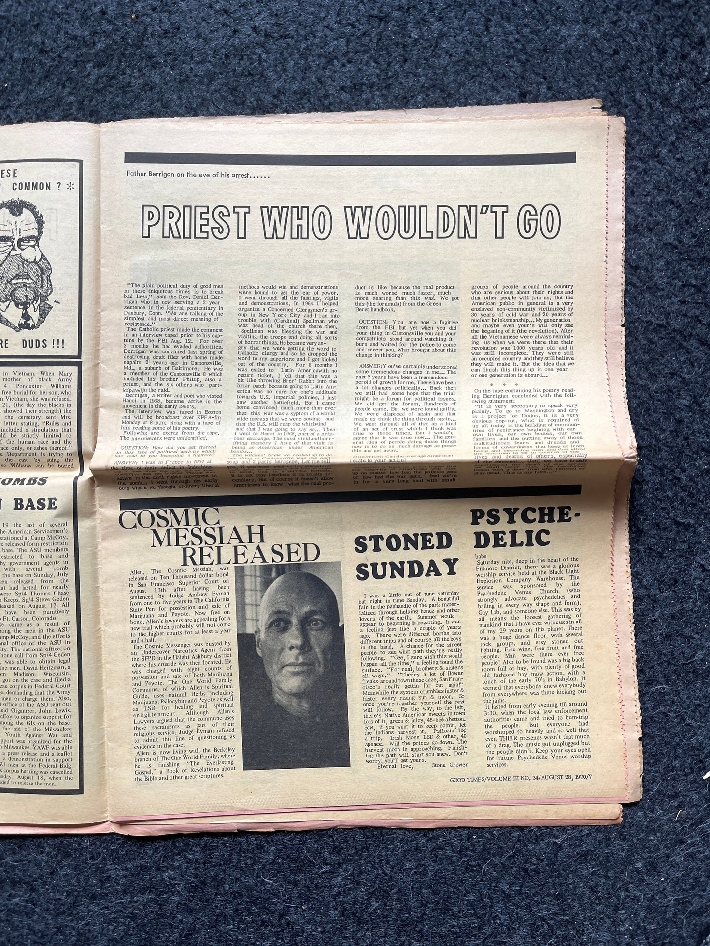 1970s High Times Underground Newspaper, Black Panther Party, Vintage Antique Collectibles, Hippie Grunge Art Gifts, San Francisco Gifts