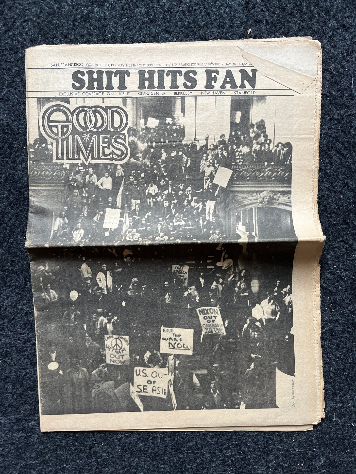 1970s High Times Underground Newspaper, Black Panther Party, Vintage Antique Collectibles, Hippie Grunge Art Gifts, San Francisco Gifts