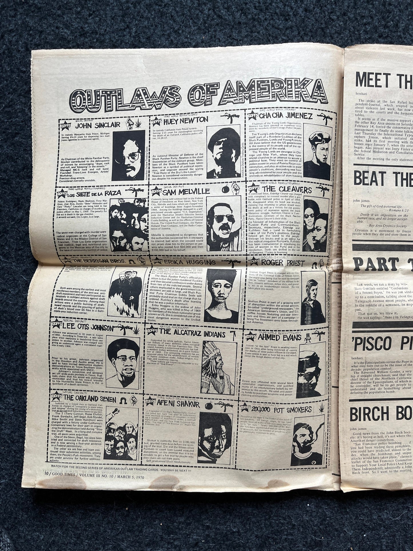 1970s High Times Underground Newspaper, Black Panther Party, Vintage Antique Collectibles, Hippie Grunge Art Gifts, San Francisco Gifts