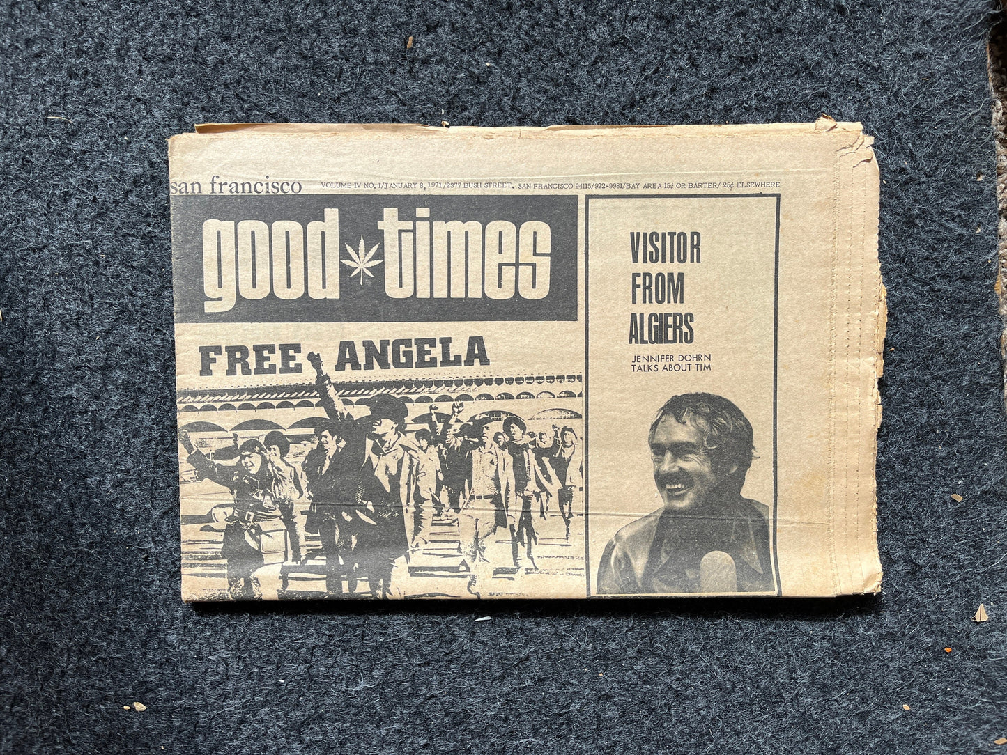 1970s Free Angela Davis Communist PartyHigh Times Underground Newspaper, Black Panther Party, Vintage Antique Collectibles, San Francisco