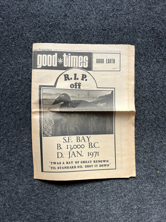 1971 Great SF Oil Spill, High Times Underground Newspaper, Black Panther Party, Vintage Antique Collectibles, San Francisco Gift