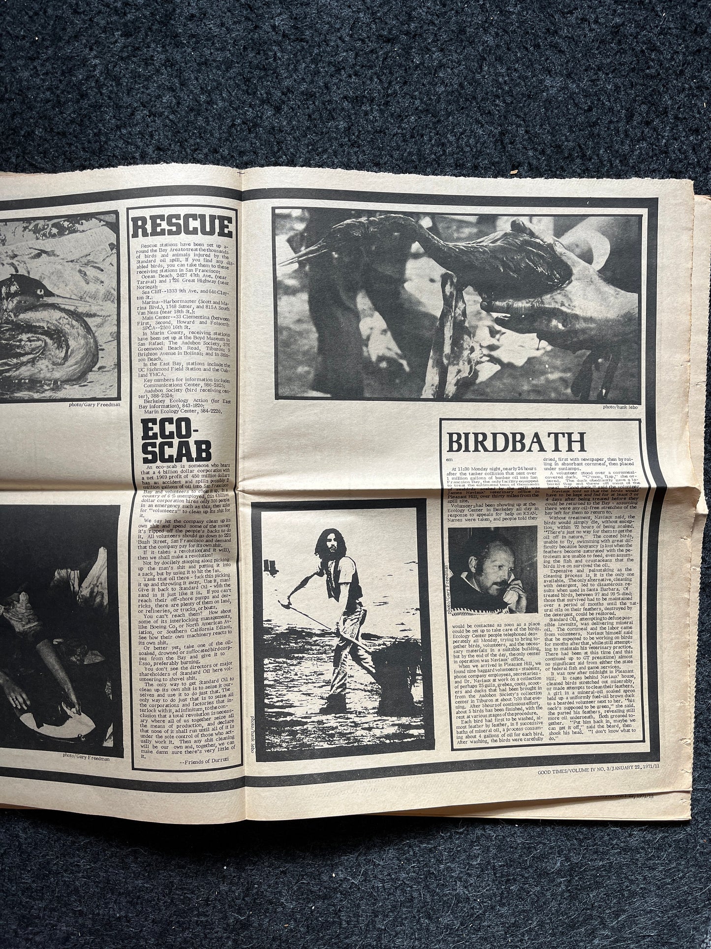1971 Great SF Oil Spill, High Times Underground Newspaper, Black Panther Party, Vintage Antique Collectibles, San Francisco Gift