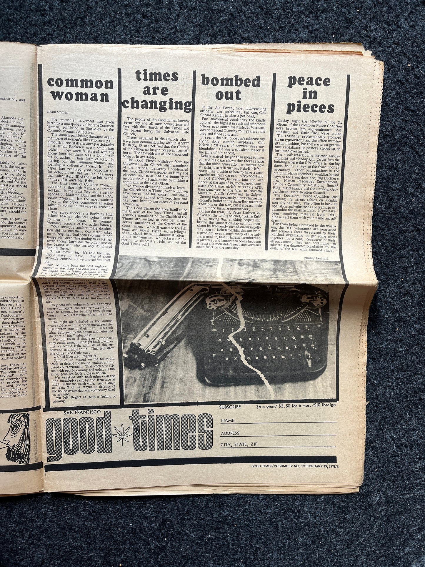 1970s High Times Underground Newspaper, Black Panther Party, Vintage Antique Collectibles, Hippie Grunge Art Gifts, San Francisco Gifts