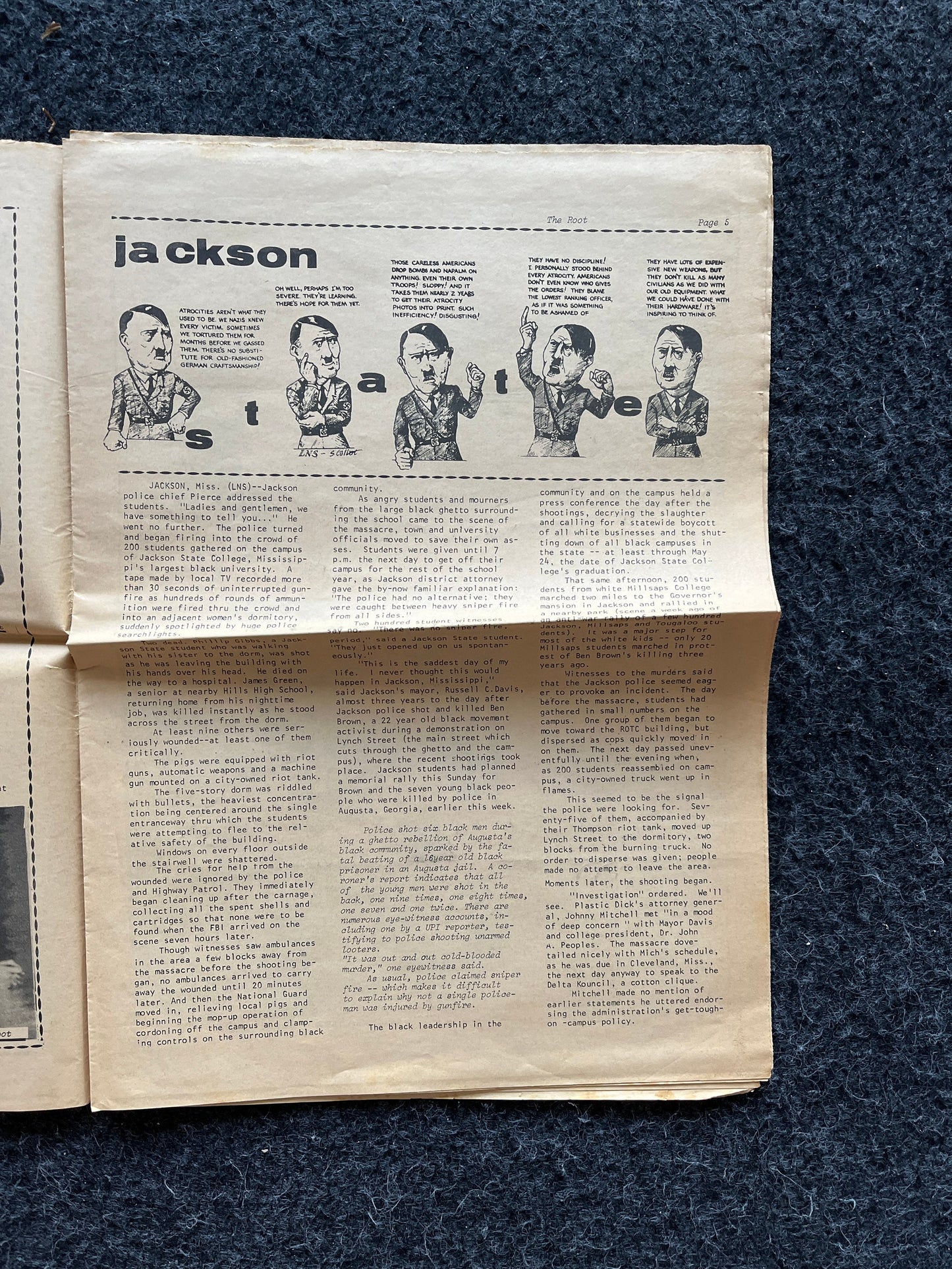 1970s Kent State Shooting Vietnam Protest, Vietnam War Memorabilia, Vintage Punk Rock Newspaper, Antique Gifts and Art