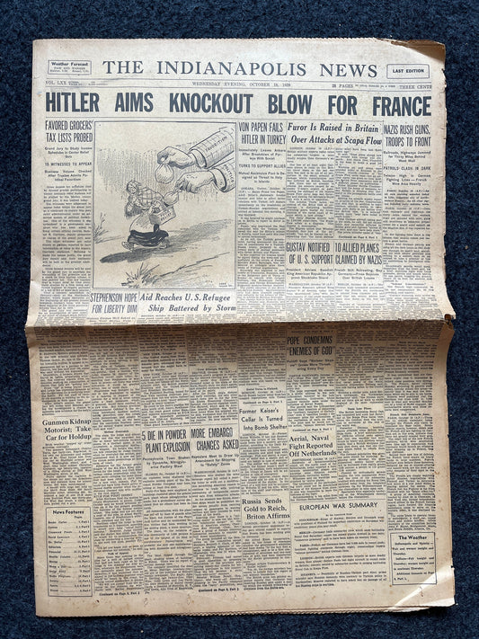 WW2 1940 Fall of France - German Armies Advance To Eiffel Tower - Capture English Channel - Original WW2 Memorabilia - World War 2 Vintage