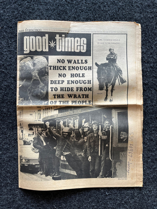 1970s High Times Underground Newspaper, Black Panther Party, Vintage Antique Collectibles, Hippie Grunge Art Gifts, San Francisco Gifts