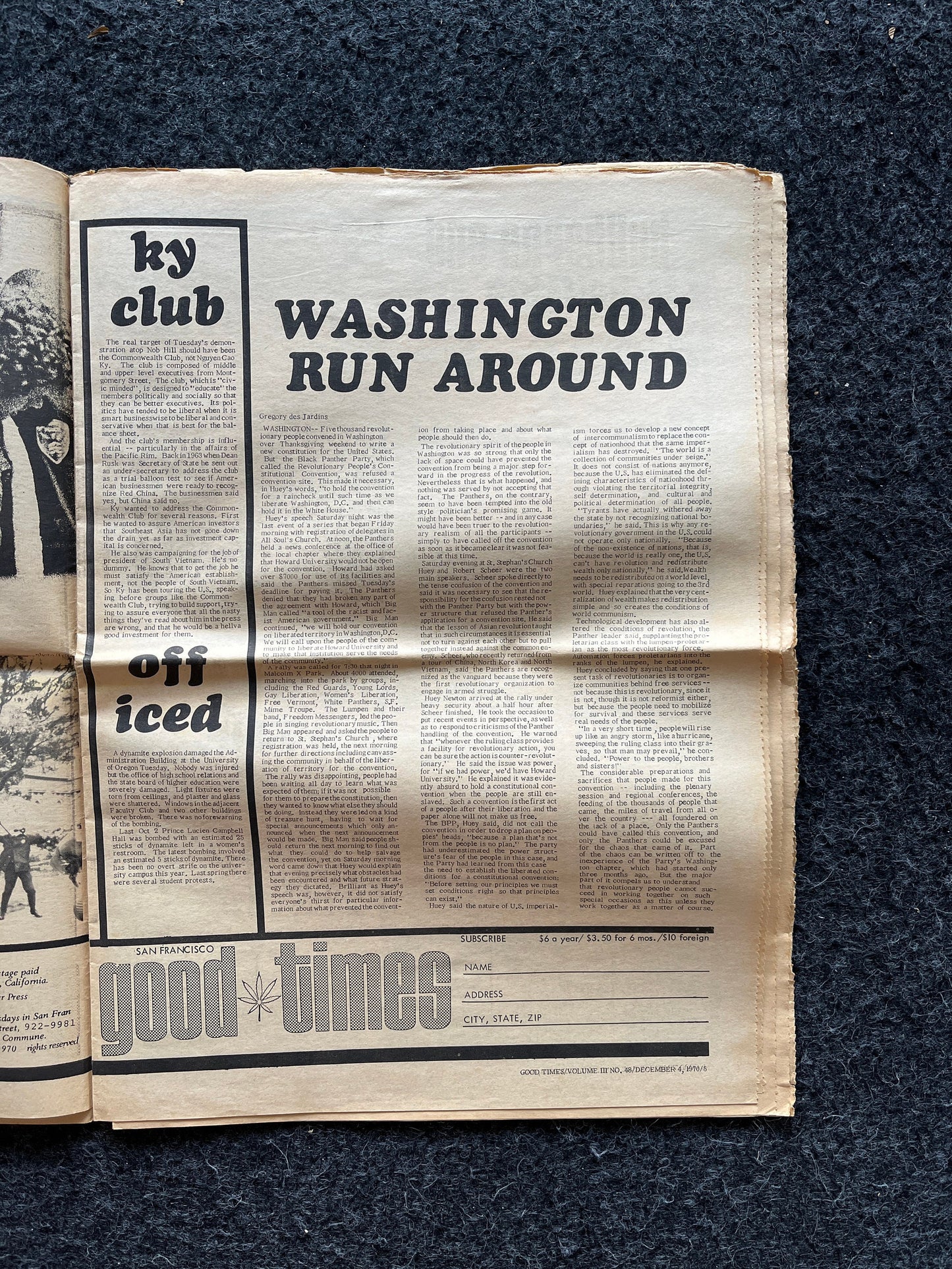 1970s High Times Underground Newspaper, Black Panther Party, Vintage Antique Collectibles, Hippie Grunge Art Gifts, San Francisco Gifts