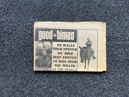 1970s High Times Underground Newspaper, Black Panther Party, Vintage Antique Collectibles, Hippie Grunge Art Gifts, San Francisco Gifts