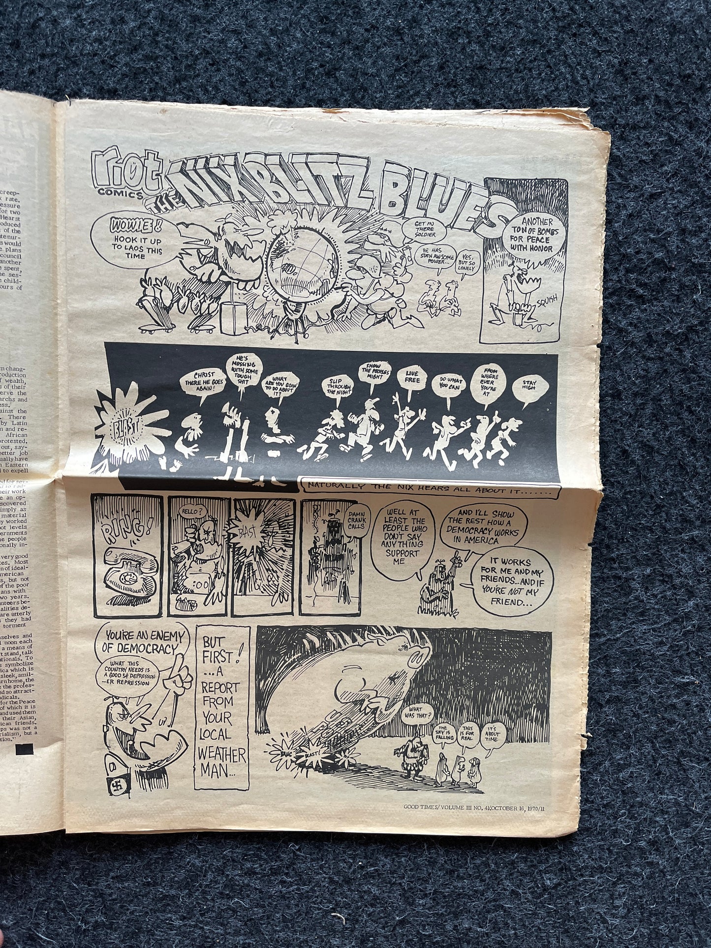 1970s High Times Underground Newspaper, Black Panther Party, Vintage Antique Collectibles, Hippie Grunge Art Gifts, San Francisco Gifts