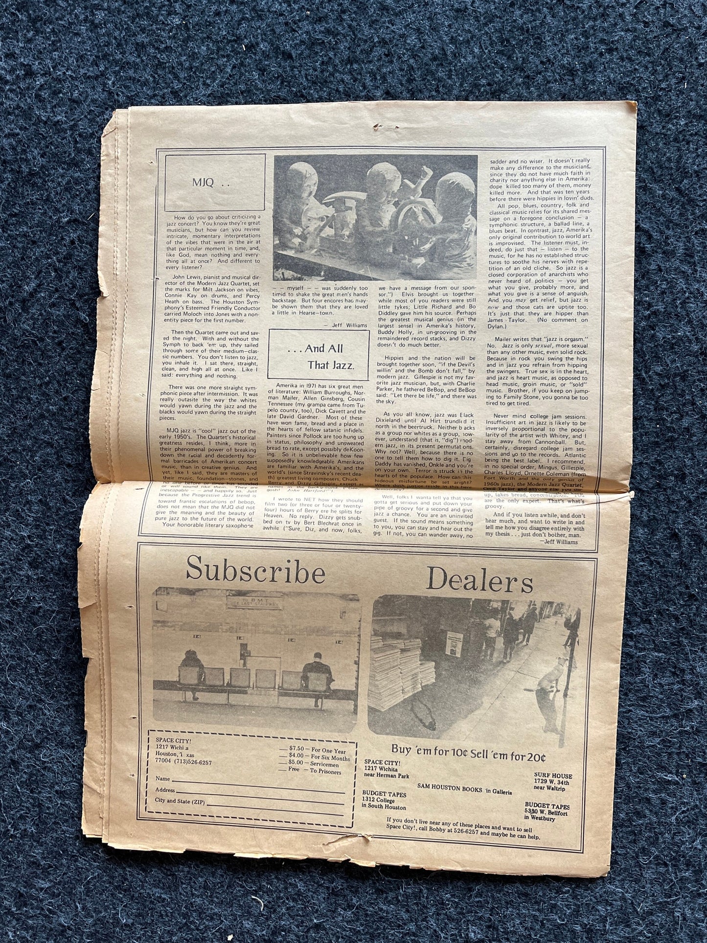 1970s Space City Austin Texas Underground Newspaper, Black Panther Party, Vintage Antique Collectibles, Hippie Grunge Art Gifts,