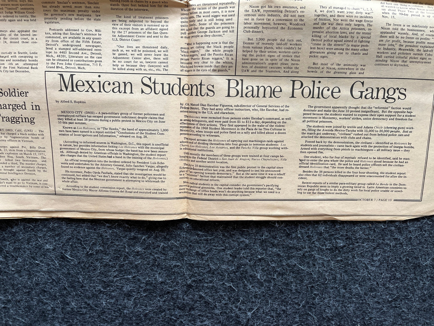 1970s Space City Houston Texas Underground Newspaper, Black Panther Party, Vintage Antique Collectibles, Hippie Grunge Art Gifts,