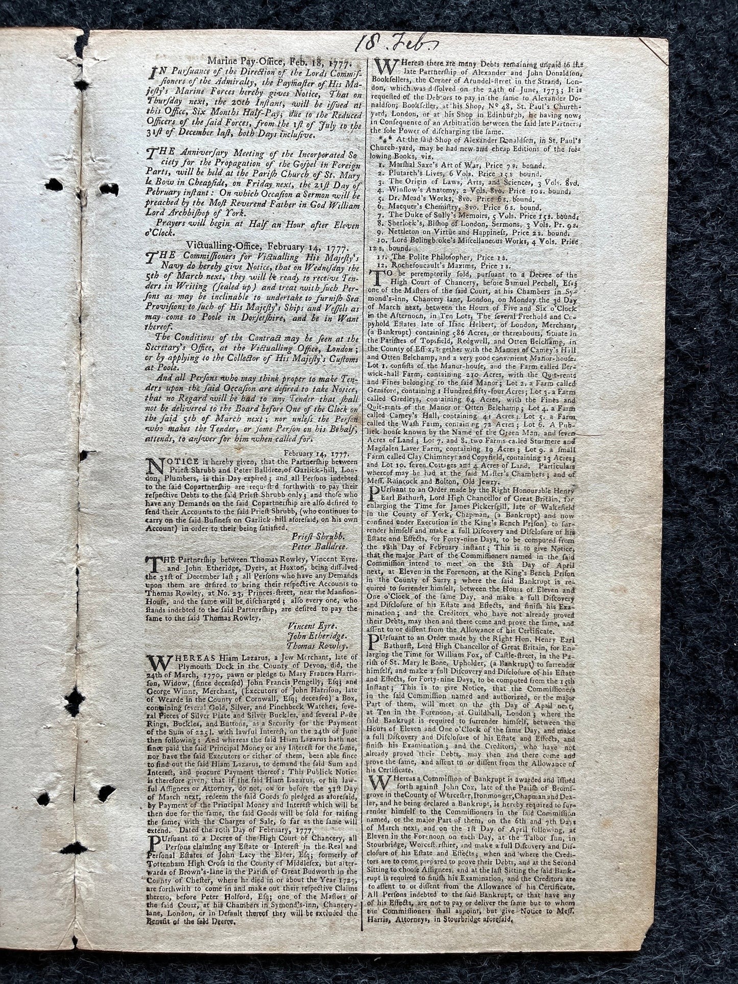 1777 London Gazette, History Wall Art, Original Antique Pamphlet, American President History and Wall Decor, George Washington