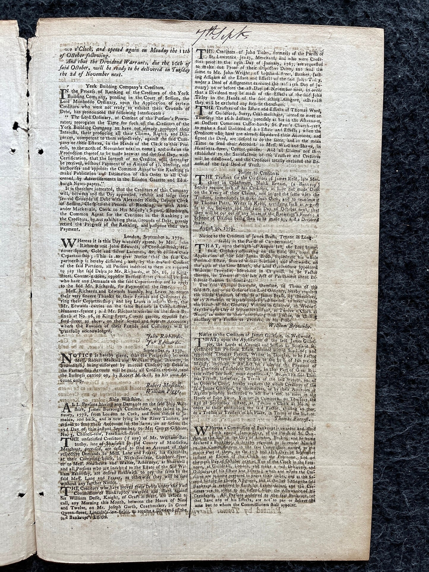 1779 British East India Company, London Gazette, History Wall Art, Original Antique Pamphlet, American President History and Wall Decoration