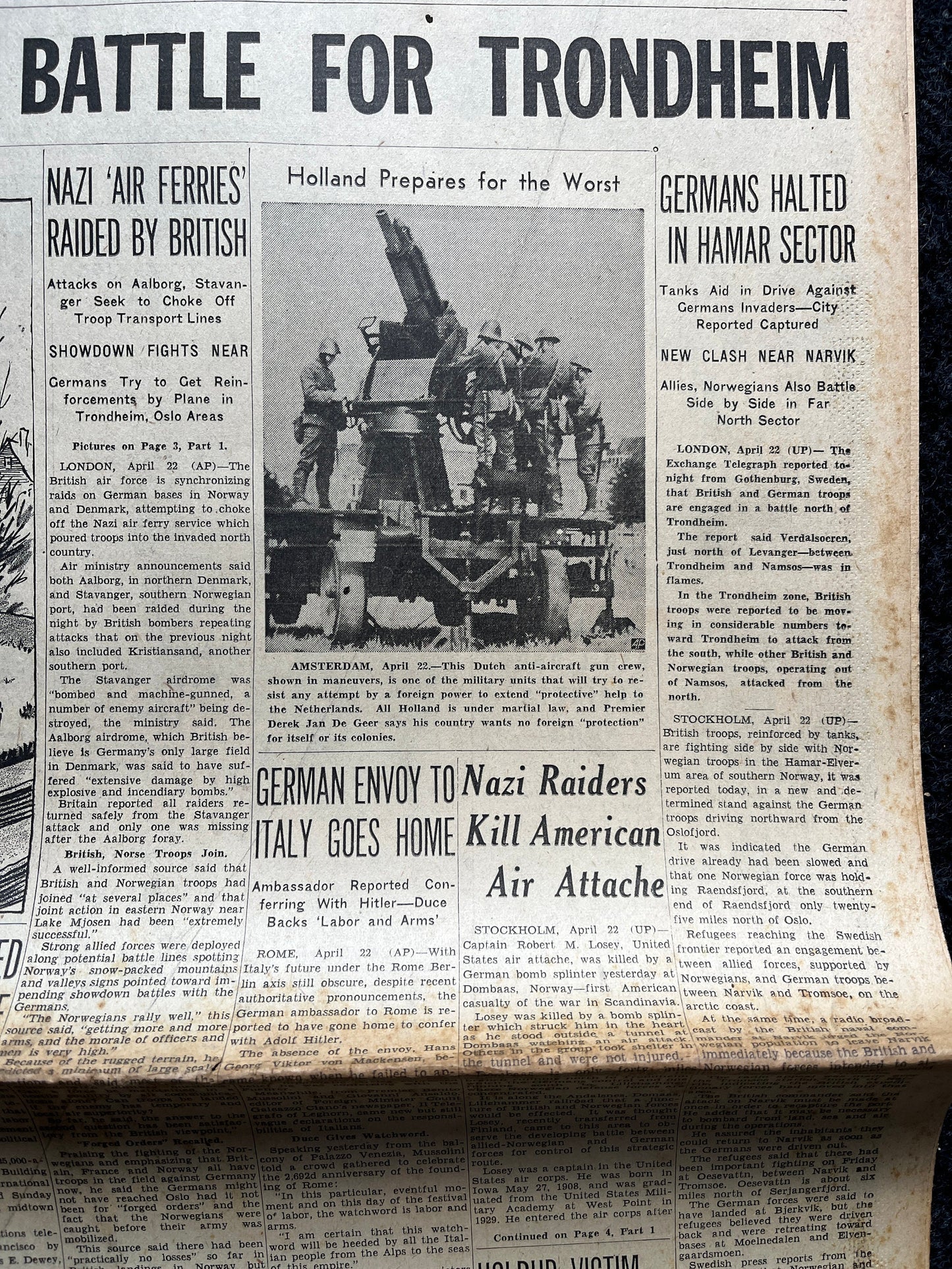 1940 Battle for Trondheim Norway, Invasion of Denmark, German Advances into France, World War 2 Memorabilia Gifts, History Gifts,