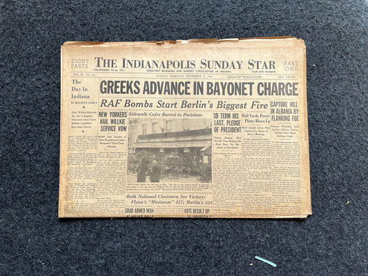 1940 Italian Invasion of Greece, Operation Marita, Dad Husband gifts, World War 2 Memorabilia, History Gifts, Vintage Newspaper, WW3