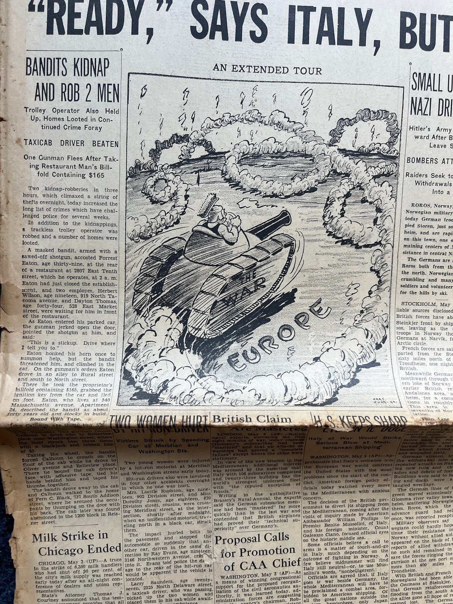 1940 Italy Enters War, Norway Crumbles to German Onslaught, World War 2 Memorabilia Gifts, History Gifts, Dad Gifts, Military Memorabilia