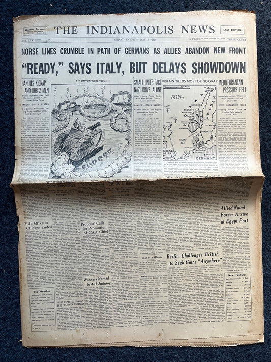 1940 Italy Enters War, Norway Crumbles to German Onslaught, World War 2 Memorabilia Gifts, History Gifts, Dad Gifts, Military Memorabilia
