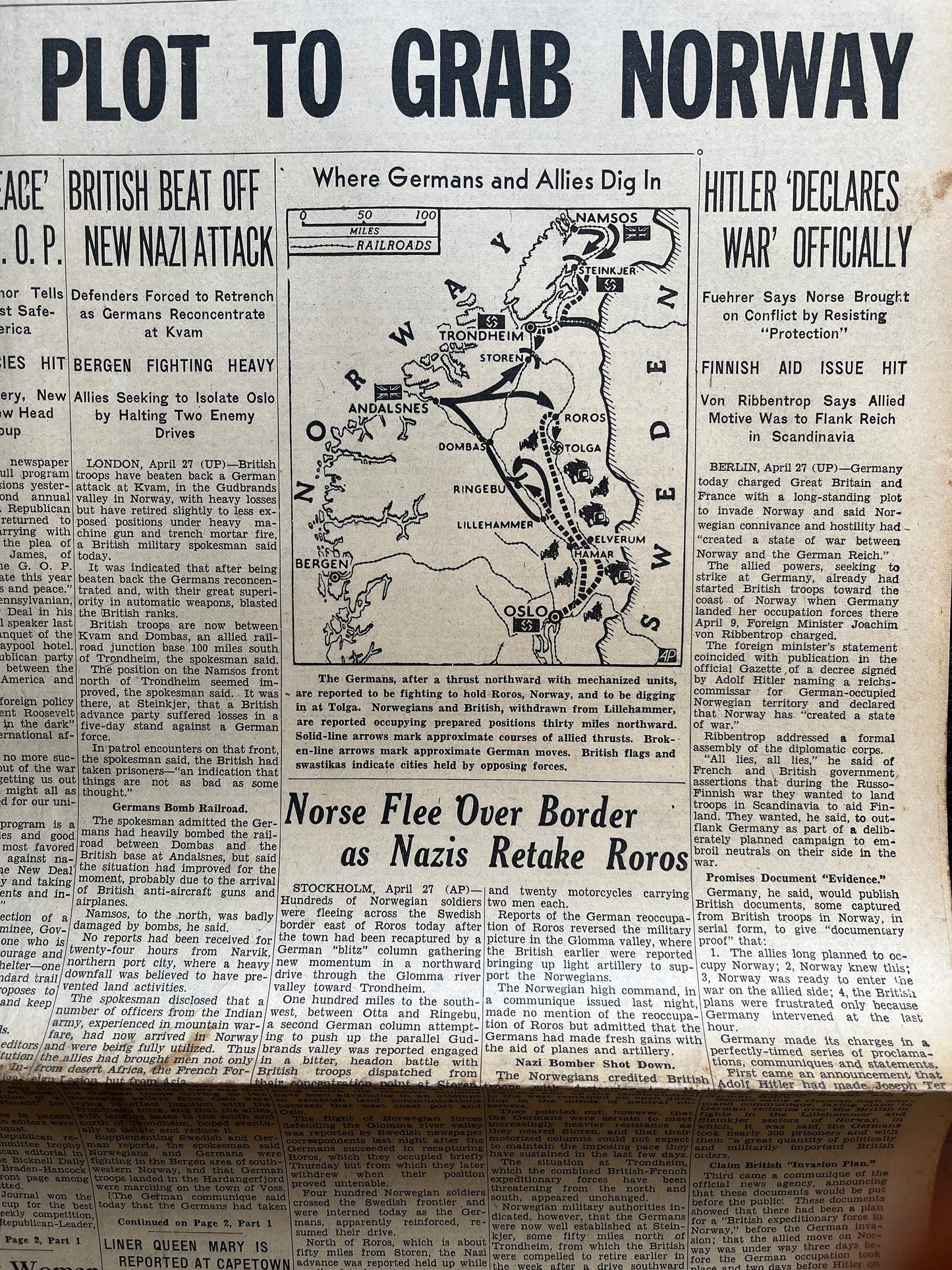 1940 German Seizure of Norway, Invasion of Denmark, German Advances into France, World War 2 Memorabilia Gifts, History Gifts,
