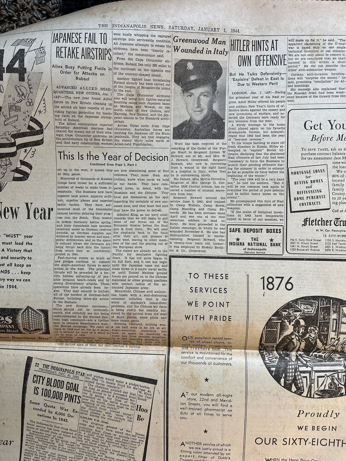 1944 USSR Pushes Through Eastern Europe, Military WW2 Newspaper, Army Gifts for Dads, History Gifts, Antique Collectibles, Memorabilia Decor