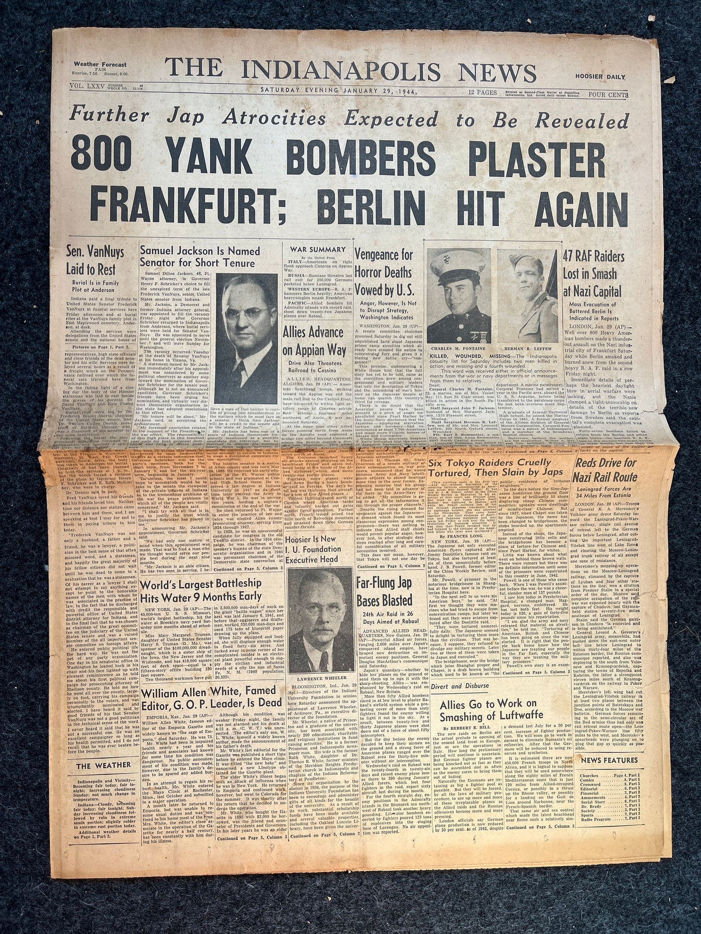 1945 WW2 Fall of Frankfurt- Capture of Berlin by USSR - Communist Red Army Take Berlin End of World War 2 - Original Vintage Newspaper