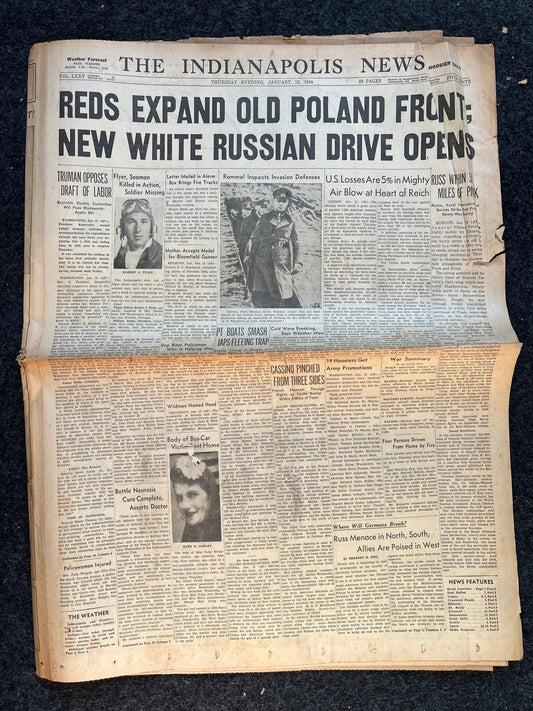 1944 USSR Conquest of Poland, Military WW2 Newspaper, Army Gifts for Dads, History Gifts, Antique Collectibles, Memorabilia Decor