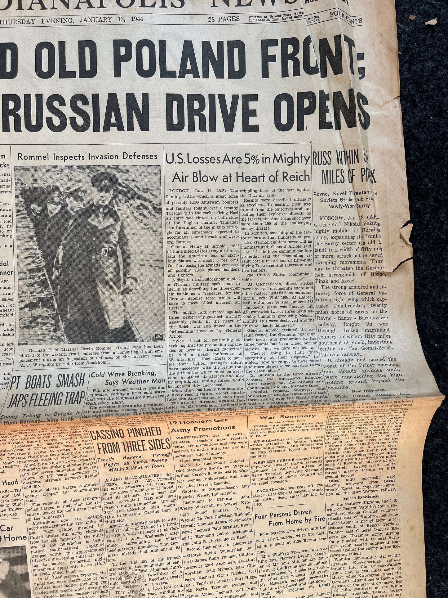 1944 USSR Conquest of Poland, Military WW2 Newspaper, Army Gifts for Dads, History Gifts, Antique Collectibles, Memorabilia Decor