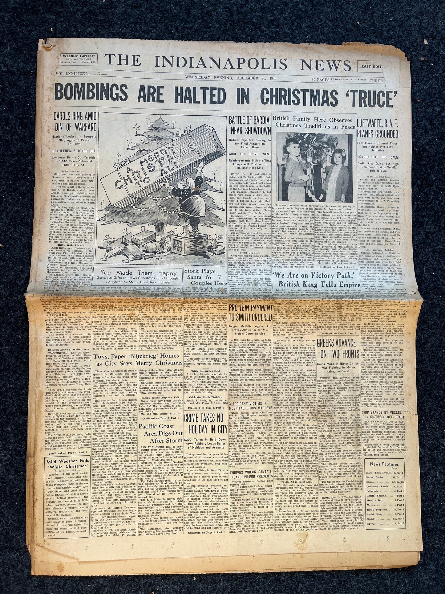 1940 Christmas Truce London Blitz Battle of Britain - Luftwaffe Bombing of London, Vintage WW2 Gifts, World War 2 Memorabilia, Military Gift