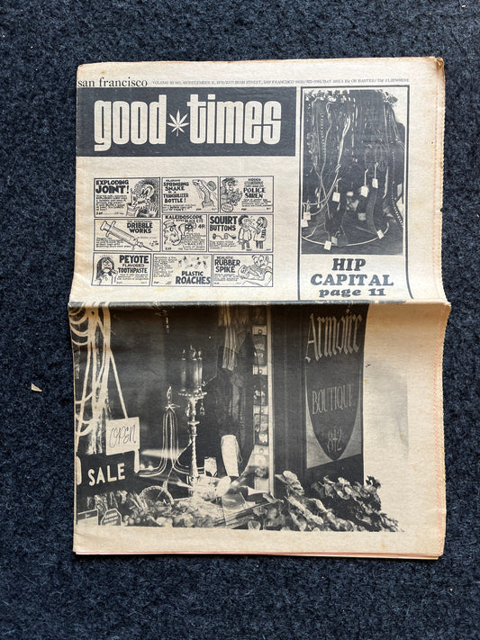 1970s High Times Underground Newspaper, Black Panther Party, Vintage Antique Collectibles, Hippie Grunge Art Gifts, San Francisco Gifts