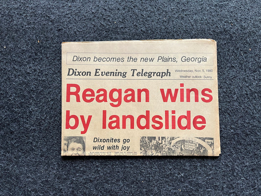 1980 Ronald Reagan elected President, Day Of, Defeats Jimmy Carter, US Presidents, US Politics, Gifts for Republicans, Gifts for Conservativ
